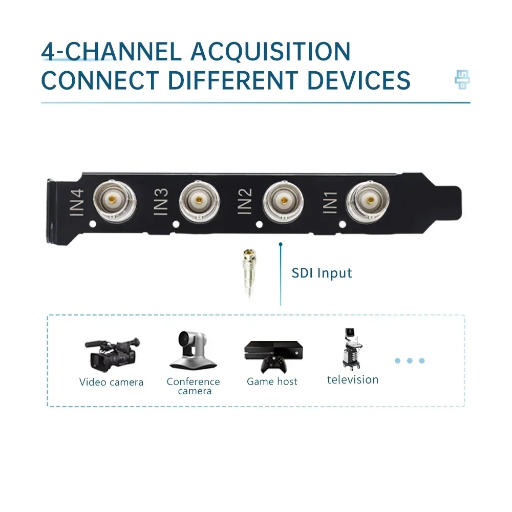 UC3540S مسجل ألعاب Win10 لينكس تدفق التكبير Vmix VJ OBS 4 قناة 1080P 3G SDI بطاقة التقاط الفيديو PCIe Box