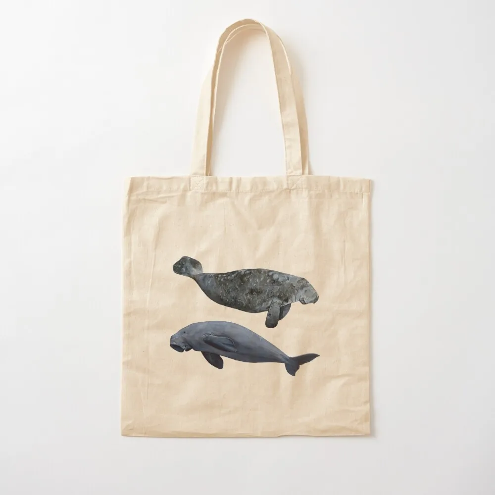 

MANATEE & DUGONG Tote Bag Handbags eco bag folding shoping bag Canvas Tote