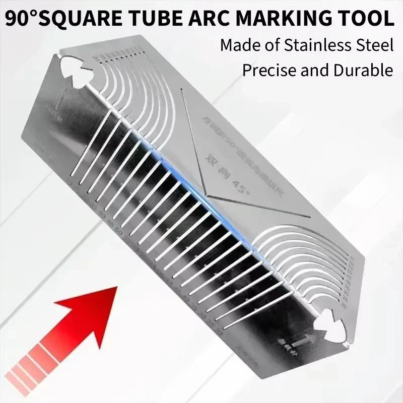 Precise-Flex Angle Arc Marking Tool for 20-100MM Square-Pipe Efficient Metal Pipe Saddle Cutting Guide Pipefitter Measuring Tool