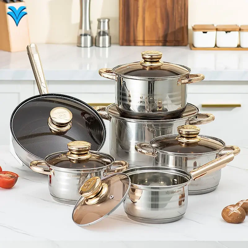 

Tianxing Wholesale Customizable Utensils Kitchen Cooking Pot Set Non-Stick Pots and Pans Set 12 Pieces Cookware Sets