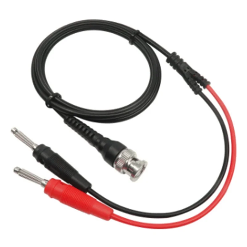 HOT P1009 BNC To Dual 4MM Stackable Banana Plug Test Lead Probe BNC Cable for Oscilloscope Signal Generator 120CM