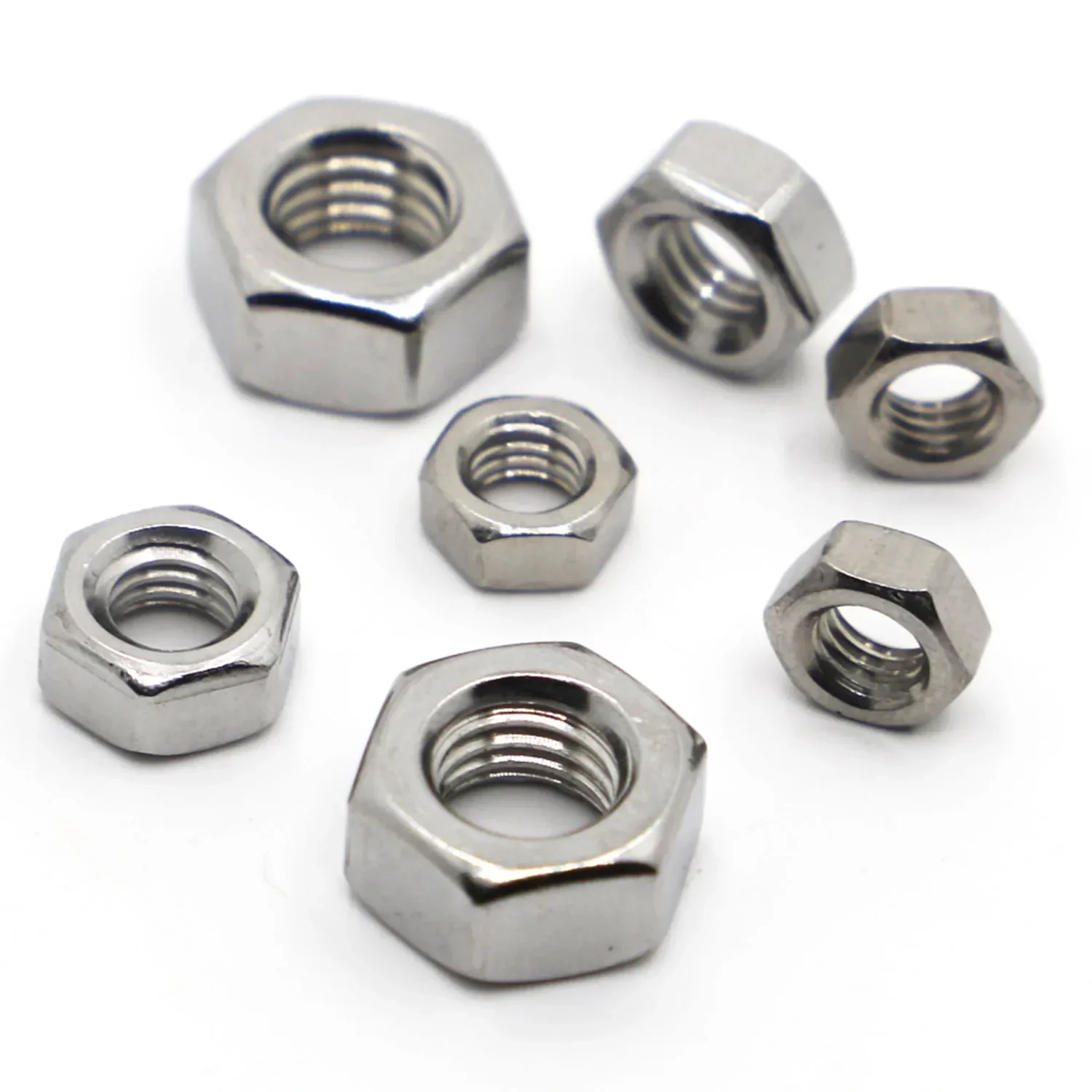 

1-50P Metric DIN934 M1 M1.2 M1.4 M1.6 M2 M2.5 M3 M4 M5 M6 M8 M10 M12 M14 M16 M18 M20 M22 M24 304 Stainless Steel Hex Hexagon Nut