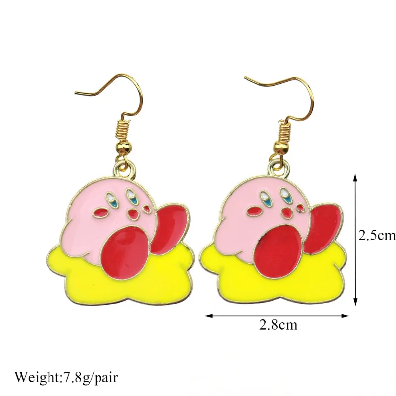 Kirby Cute Anime Earring Women Fashion Alloy Earrings Cartoon Creativity Jewelry Pendant Girl Simpl Hip Hop Ear Hook Accessories