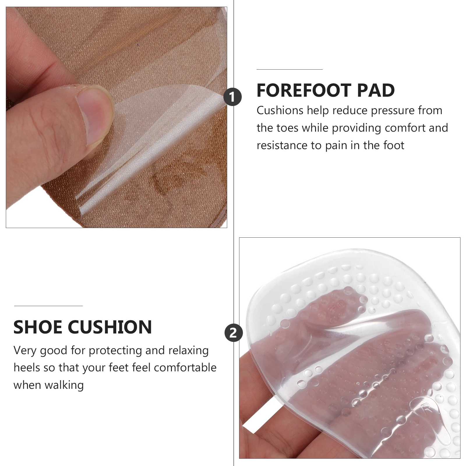

2pcs High Heel Cushion Shoe Insoles Thickened Forefoot Pads Foot Pad For Women Men Anti-Slip Sole Inserts For High Heels Flats