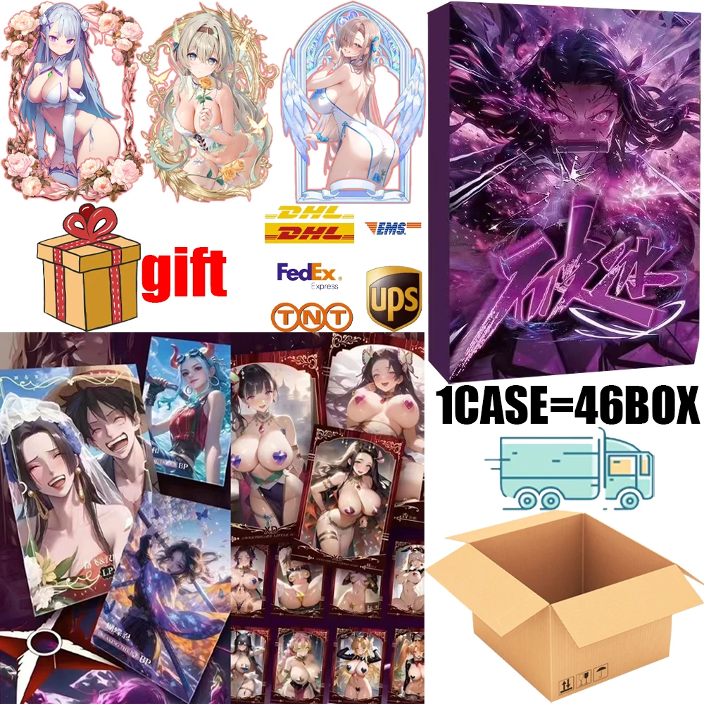 New 1 CASE wholesale Demon Slayer card ONE PIECE And Goddess Story Anime collection Theme party Rare Collection Card