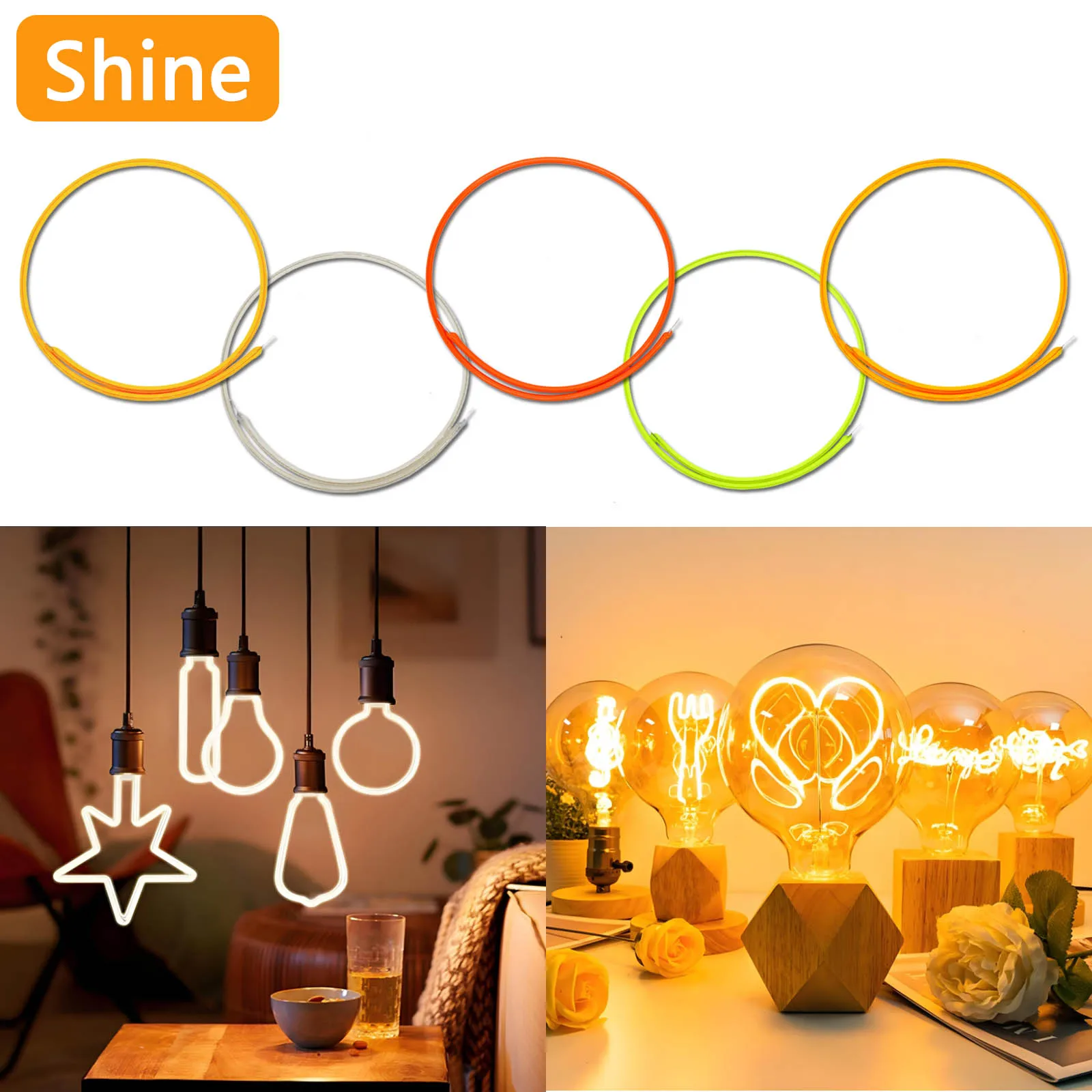 

LED Flexible Filament 450mm DC3V Retro Edison Light Bulb LED COB Wedding Party Holiday Decoration Diode Light Bulb Accessories