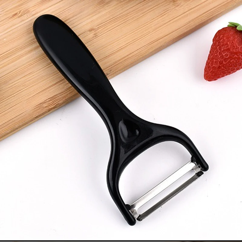 Fruits And Vegetables Stainless Steel Peelers Portable Manual Peeling Potatoes Carrot Black Plastic Handle Peeler Kitchen Tools