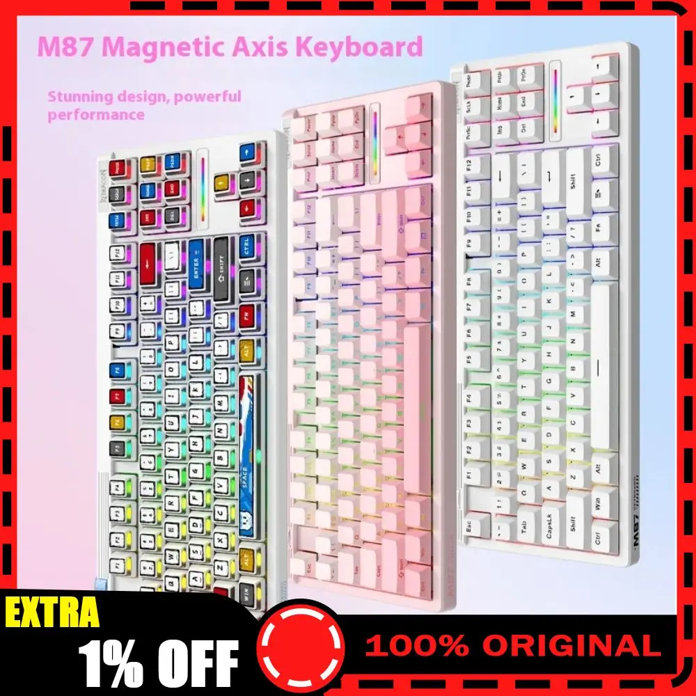 

Механическая клавиатура с магнитным переключателем REDRAGON M87, проводная, 0,01 мм RT, с возможностью горячей замены 87 для E-Sport, 8k, игровая клавиатура с низкой задержкой