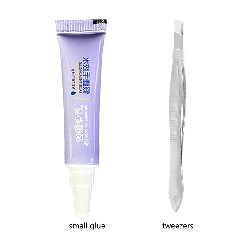 Pegamento para pestañas postizas, pegamento impermeable de secado rápido con pinzas, maquillaje, extensión de pestañas postizas, cosmético transparente, 4 piezas