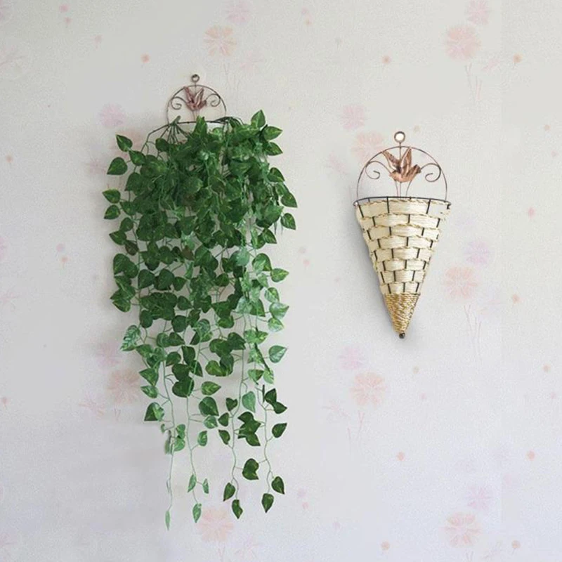 Flower Plant Pot Home Garden Wall Fence Hanging Planter Basket Cone Style