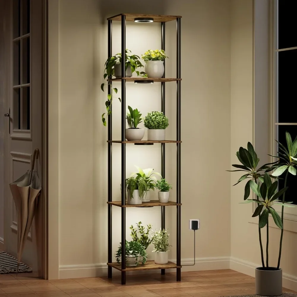 

5 Tier Plant Stand Indoor with Grow Light, Plants Light Full Spectrum, 66" Tall Indoor Plant Shelf