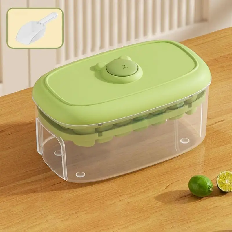 23GA Push Demold Ice Molds Set Stackable Freezers Container 56 Cubes Capacity