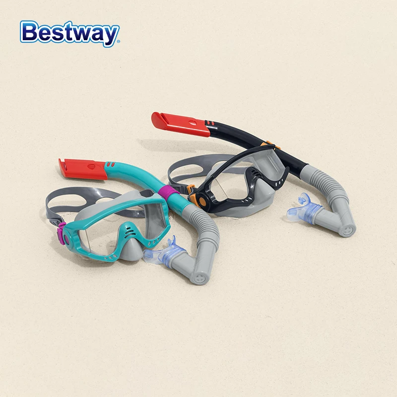 Bestway 24068 Unisex Premium Snorkeling Goggles with Wide-Angle View - Large Frame Silicone Mask
