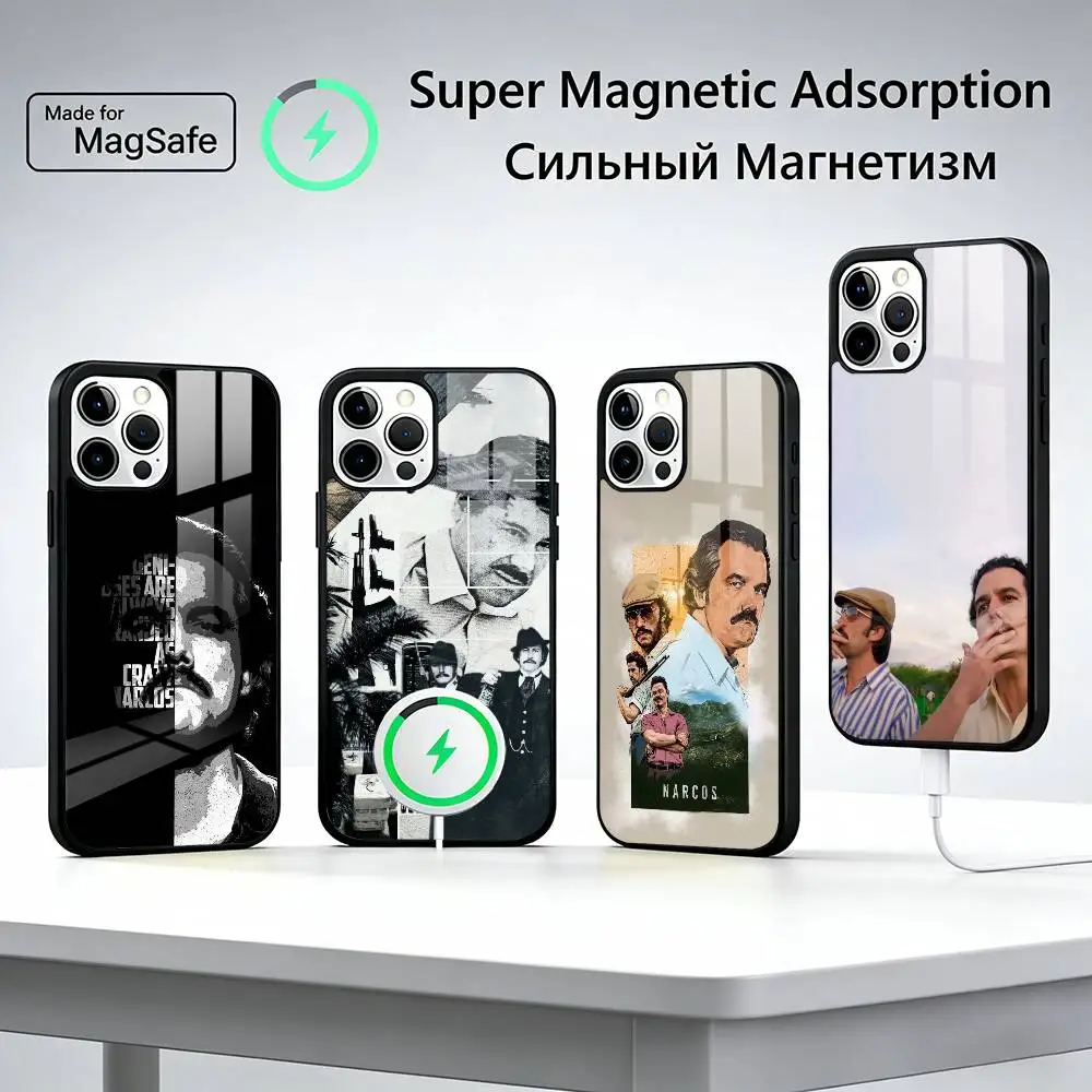 

TV N-Narcos Series Pablo Escobar Phone Case For iPhone17,16,15,14,13,12,11 Plus,Pro Magnetic with Magsafe Wireless Charging