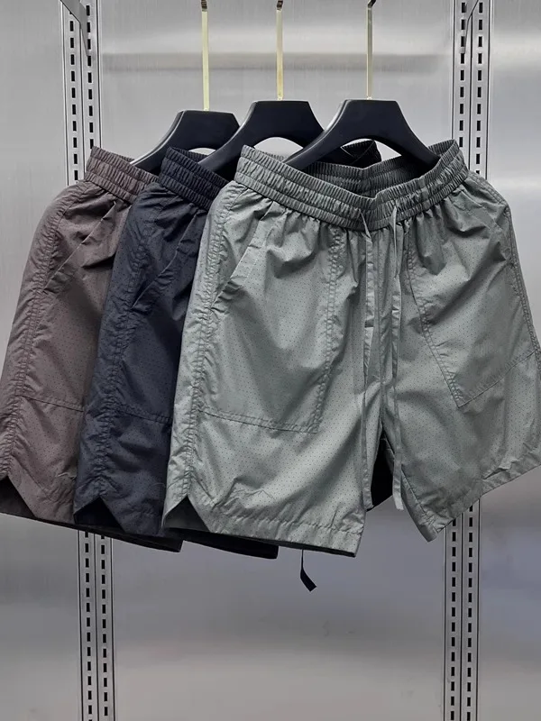 

Мужские спортивные дышащие брюки-шорты на лето 2025: модные, универсальные, с эластичным поясом, для пляжа, молодежные, повседневные, прямого кроя