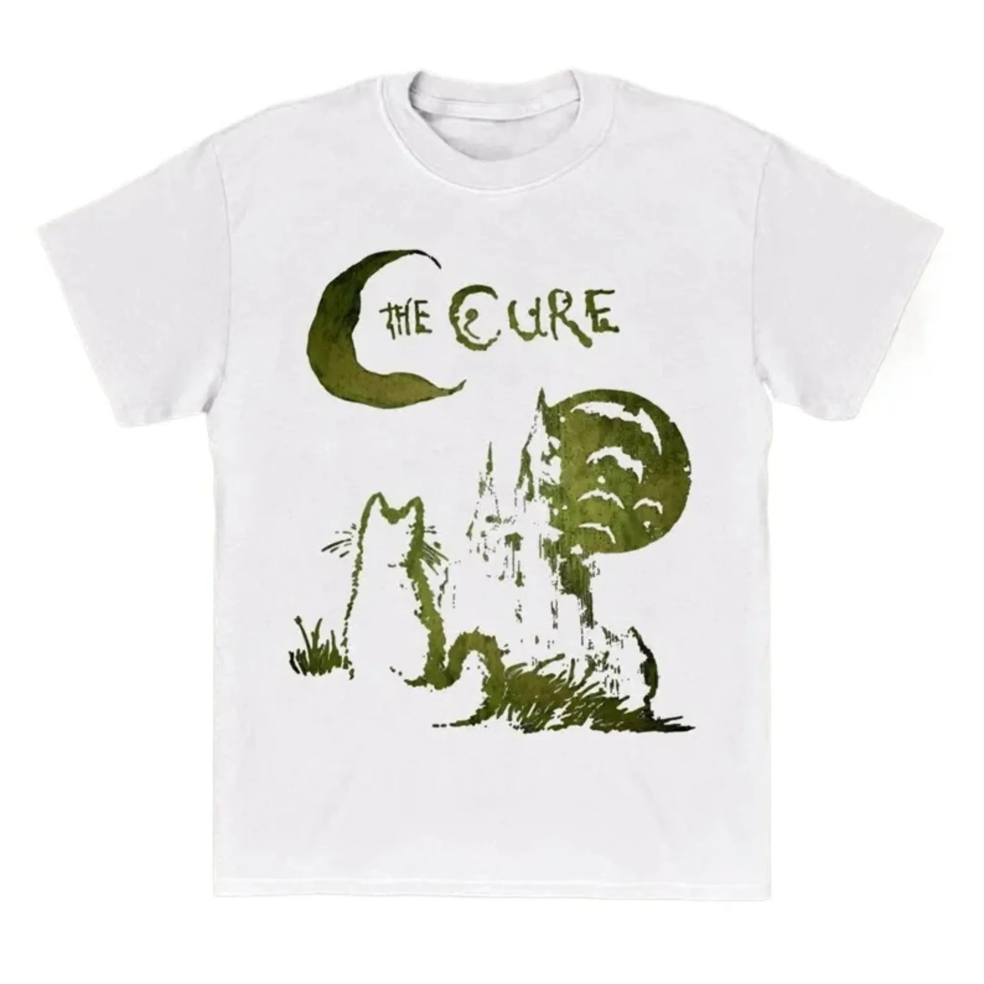 The Cure Cat T-shirt 90s Alt Indie Rock Clothes Band T Shirt Hip Hop Tee Men Women Clothing Y2k Tops