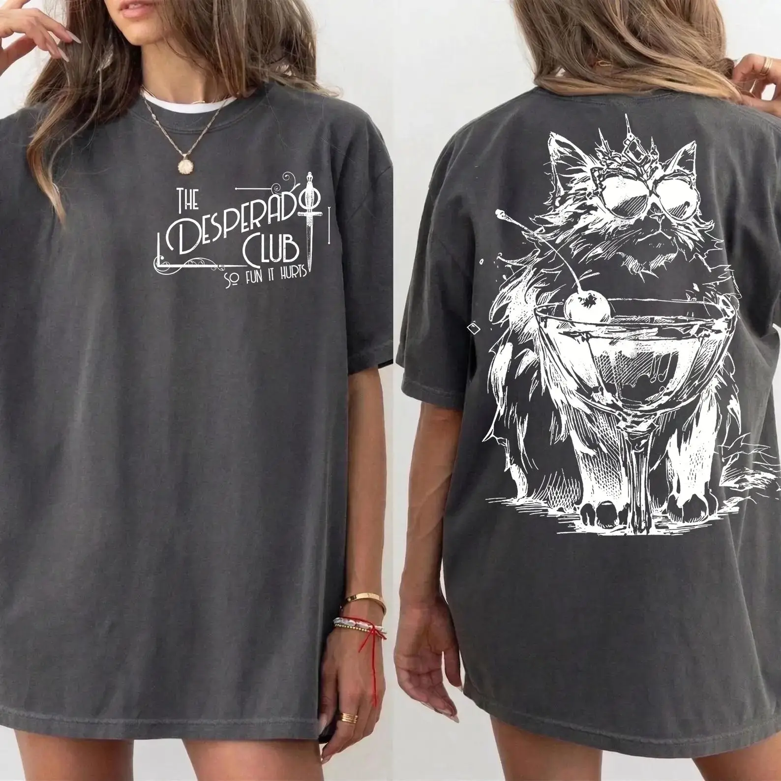 Camiseta Vintage de Verano para Mujer, The Desperado Club, Unisex, de Algodón Transpirable, Manga Corta, Estilo Urbano, Holgada, Informal