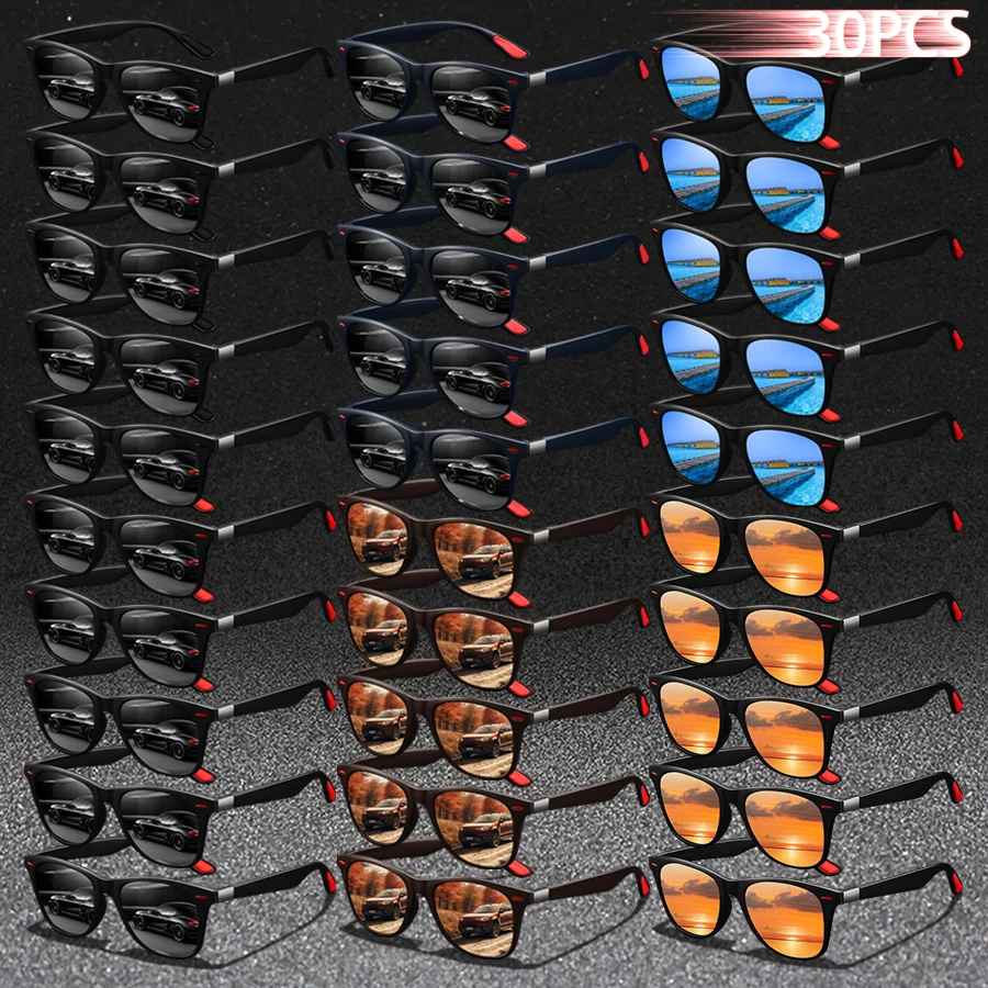 

30PCS Fashion Classic square UV400 Sunglasses Men Women Driving Colorful Trendy Lightweight Outdoor Goggles