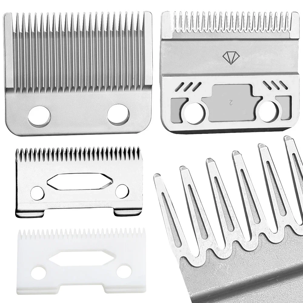 WAHFOX Groove Tooth Pro 2 Holes Trimmer Blades Set For Wahl Magic Clip