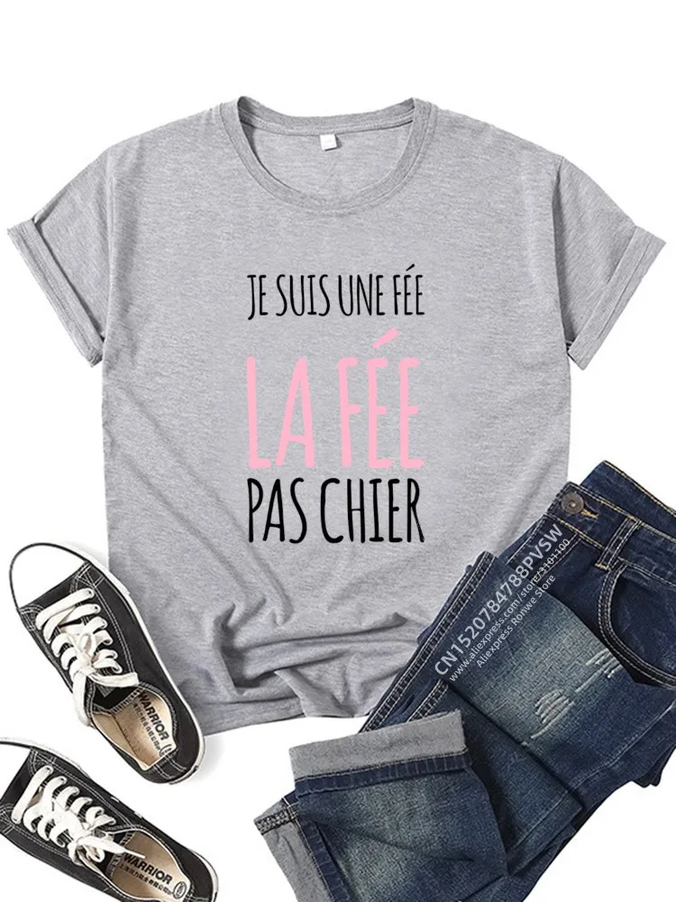 Femme Tee Shirt Femme Manche Courte Humour Je Suis Une Fée T-Shirt avec Col en o