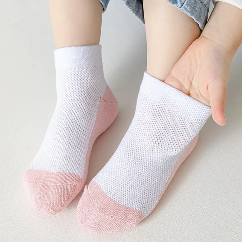 5 زوج/وحدة الصيف الأطفال الجوارب القطنية الاطفال صبي فتاة طفل موضة لينة أسود أبيض رمادي الجوارب ل 1-12 سنة في سن المراهقة طالب الجوارب #2