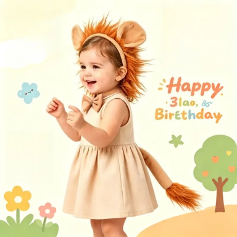 

3-Piece Set of Plush Ears & Detachable Fluffy Tail Decorations, Ideal Props for Kids' Fun Photo Shoots and Birthday Parties