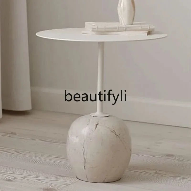 Side table coffee table minimalist art small round table wabi sabi