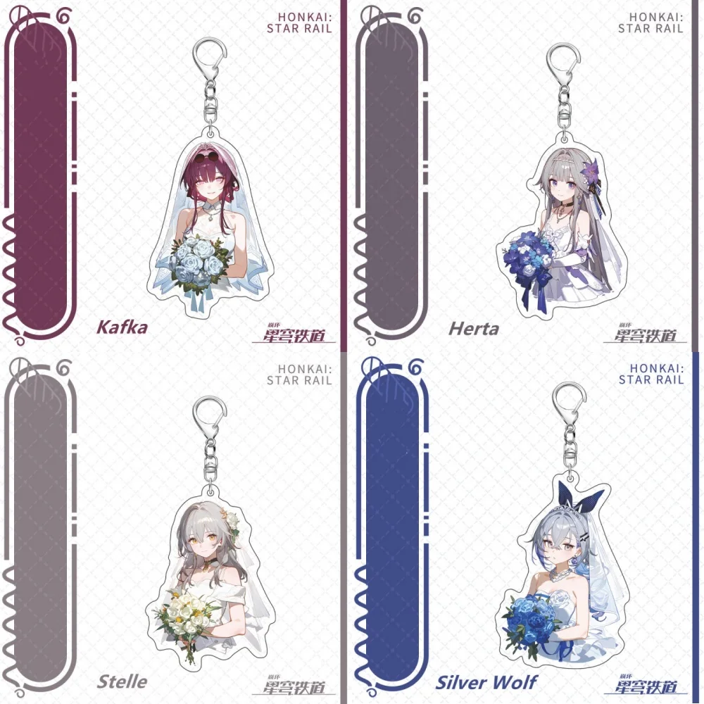 

Hot Anime Honkai: Star Rail Kafka Imbibitor Lunae Game Keychain New Pretty Wedding Dress Cute Cartoon Anime Pendant Keyring Gift