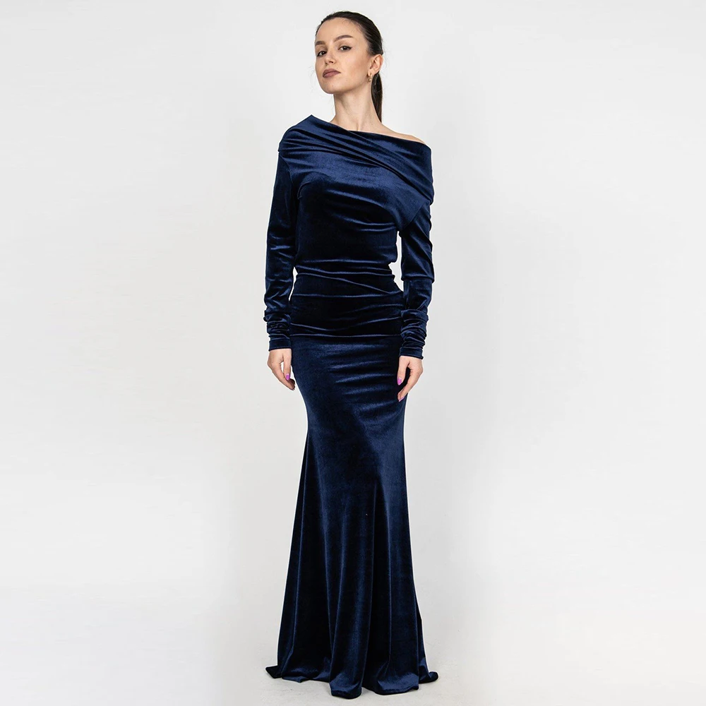 Epoch Velvet Evening Dress فساتين مناسبة رسمية Off The Shoulder Formal Meimaid Fashion Cocktail Prom Gown For Sexy Women