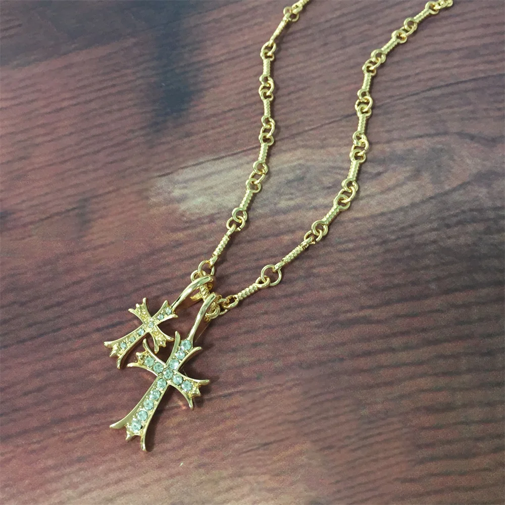 جديد القوطية الذهب أو الروديوم اللون عقدة مرتبطة الصليب قلادة قلادة طويلة للنساء فتاة للجنسين عيد الهالوين الطرف الديكور