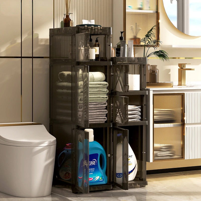 

25cm Bathroom Floor-to-ceiling Storage Cabinet Removable Storage System Multilayer Plastic Crevice Organizer Kitchen