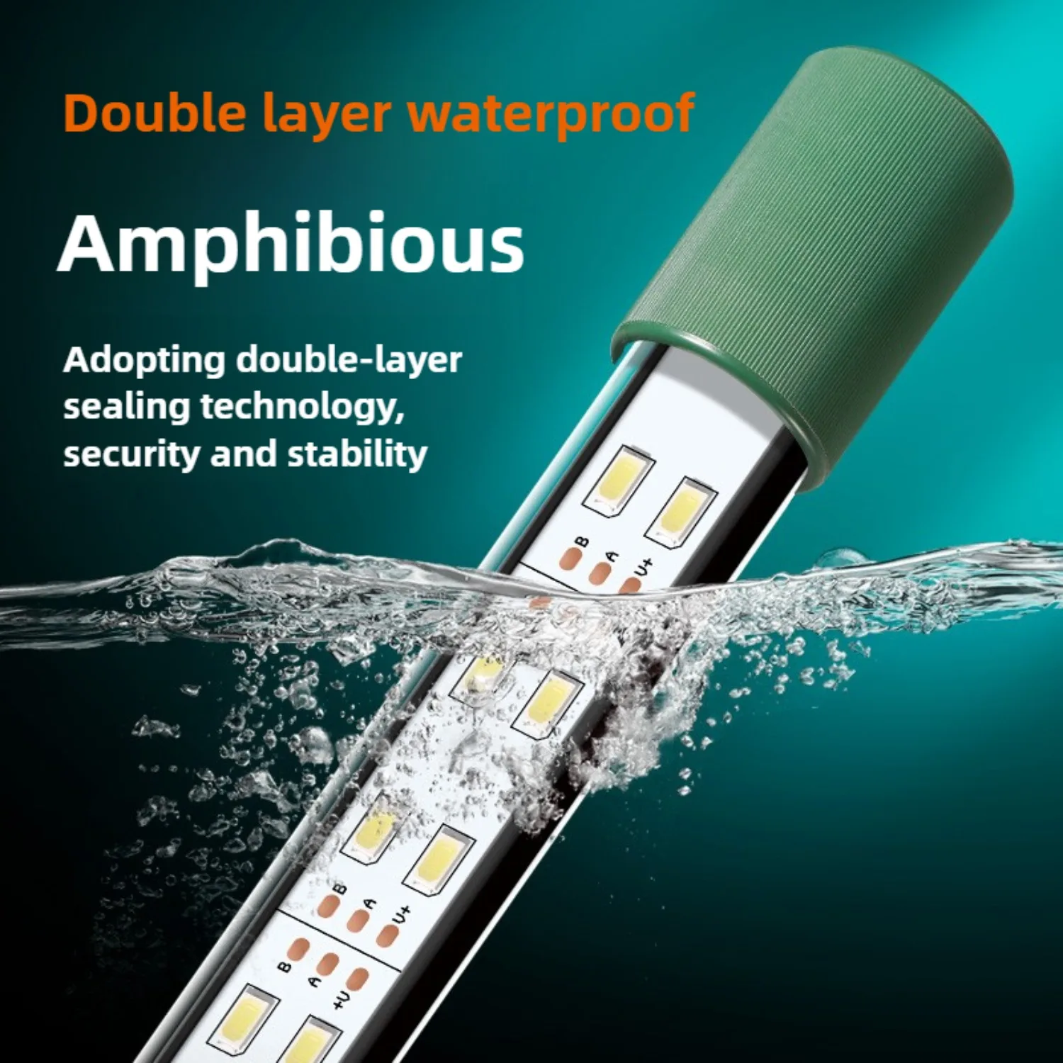 

LED Aquarium Light Tube 25W Fish Tank Light Waterproof White Light 12000K with Suctions for Freshwater Tank Aquatic Plant Lamp