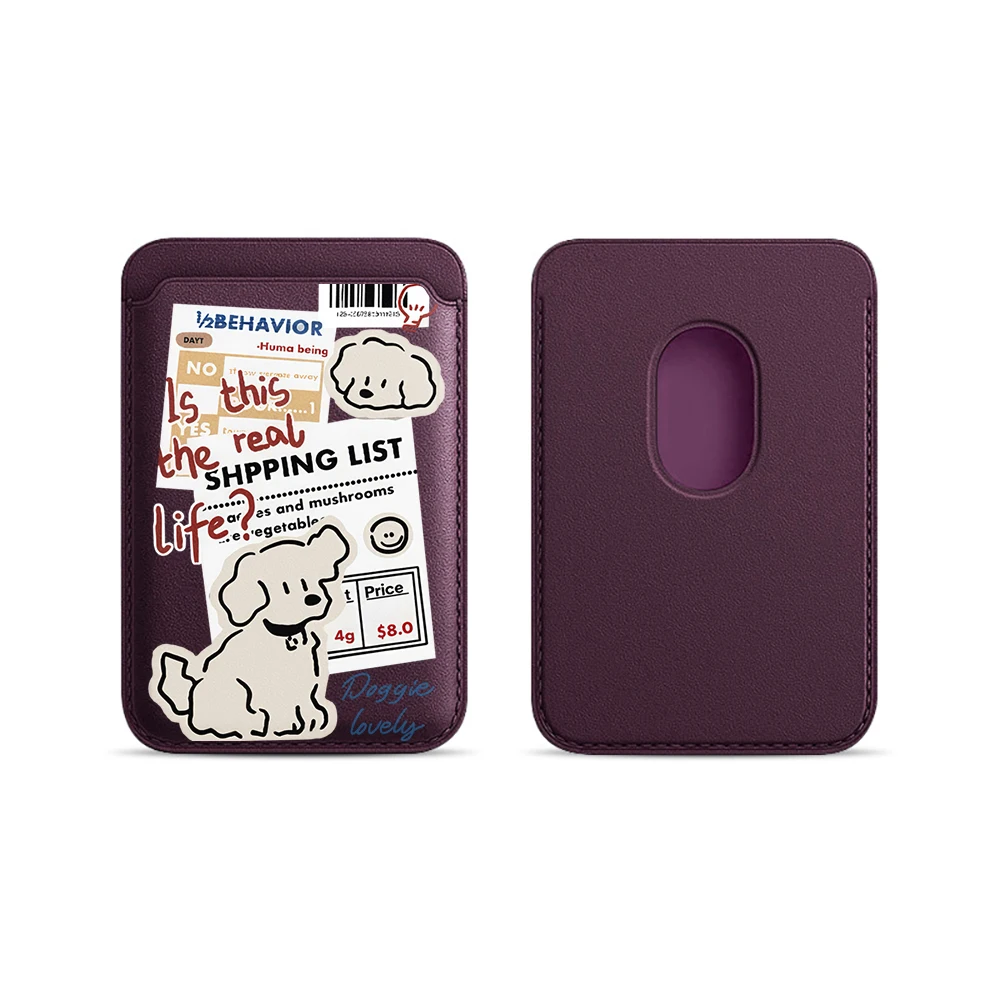 Doggie Lovely Leder-Kartenetui Handyhülle Kartenhalter für Magnetische Hülle Geeignet für alle iPhone Magsafe Karten-Handy-Rückseiten-Taschen – Detail 12