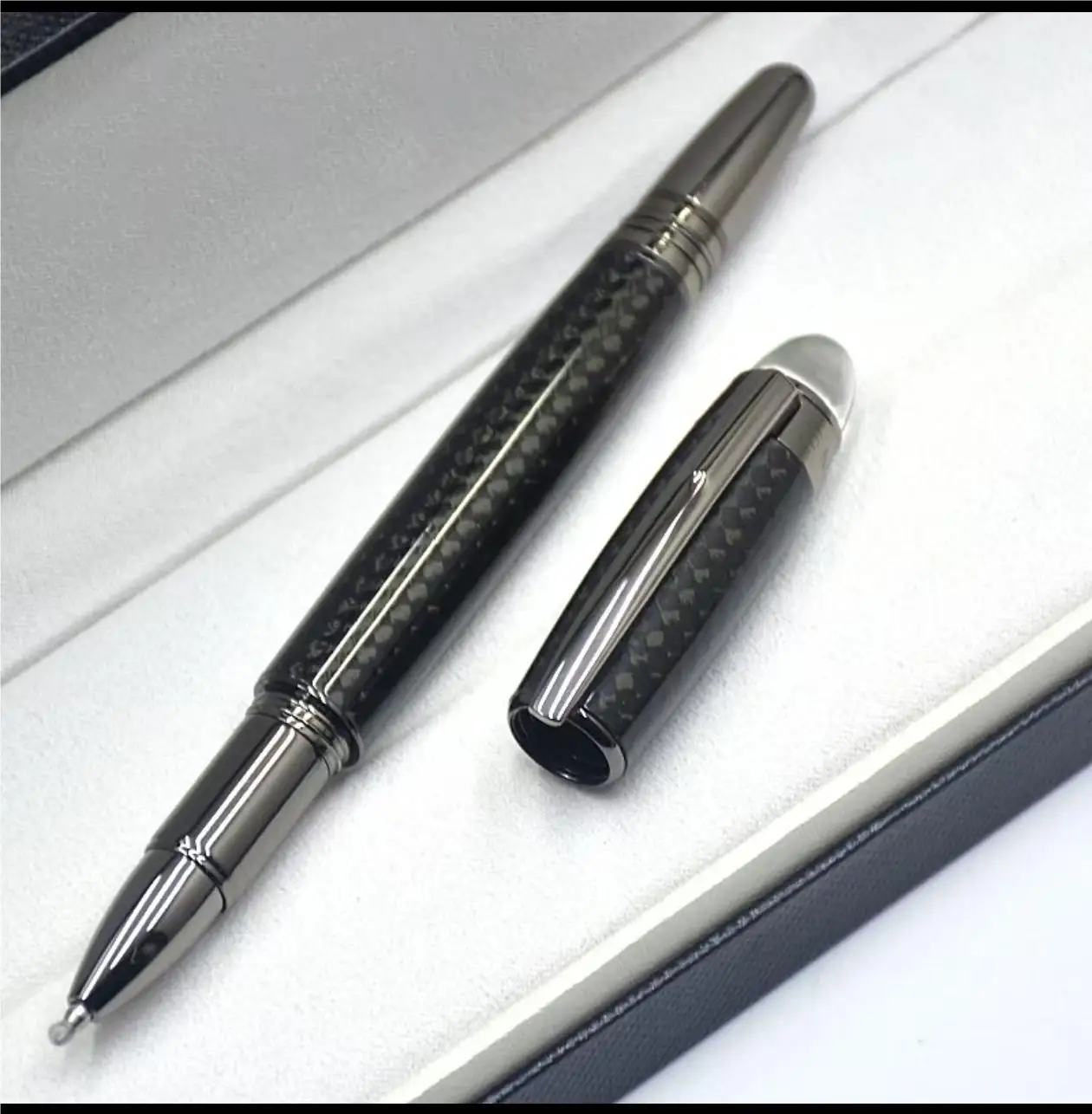 AAA Luxury MB Star-walk Black Carbon FibreBallpoint Pen Rollerball Pen Business Office Writincnk Fountain Pens High Qualityby