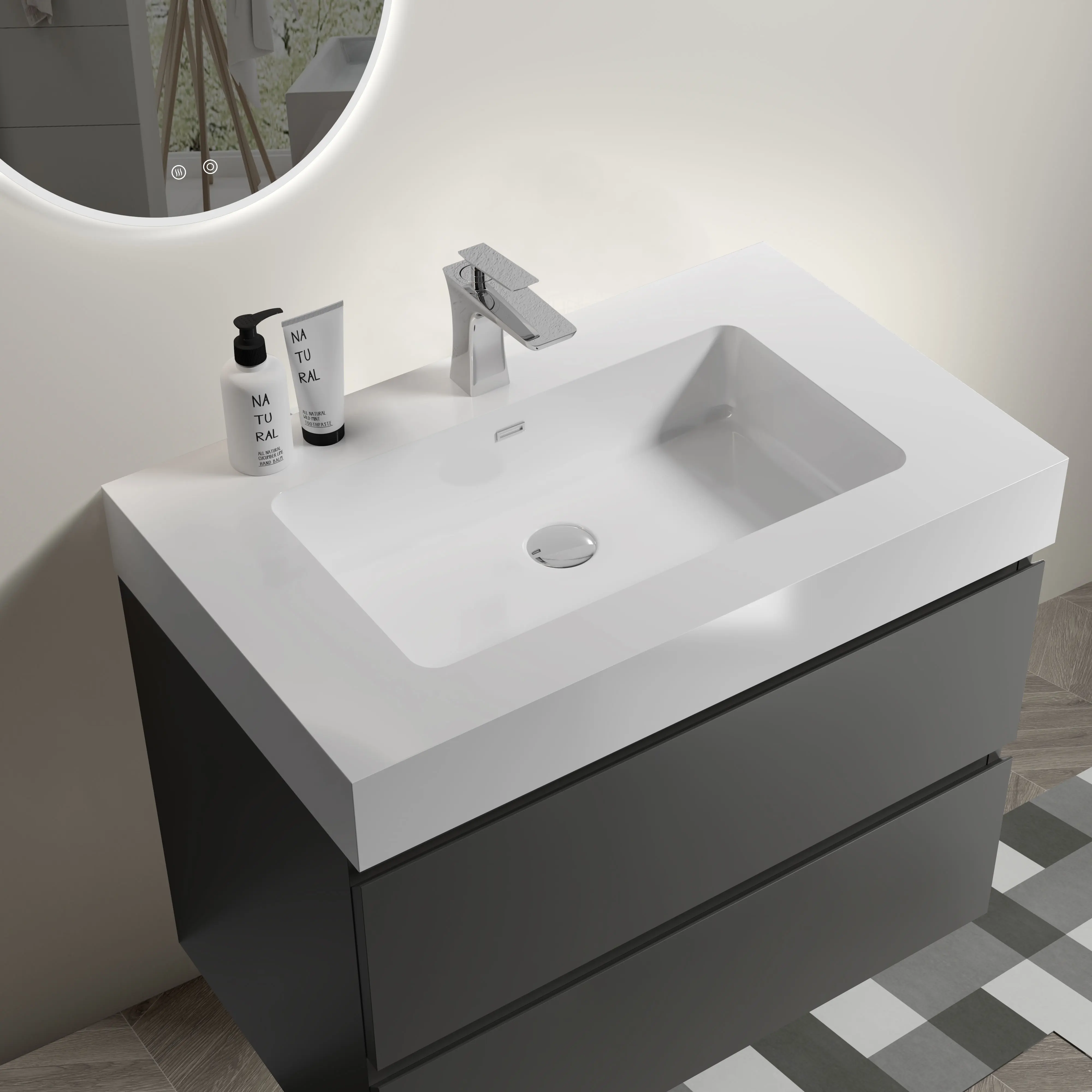30 Inch Dark Grey Bathroo anity with Single Sink odern Floating 75 c Bathroo anity Cinet