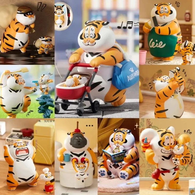 Original I Am Not Fat Tiger Liebevoller Vater Treuer Sohn V2 Serie Puppen Blind Box Spielzeug Niedliche Action-Anime-Figur Kawaii Modell Geschenk