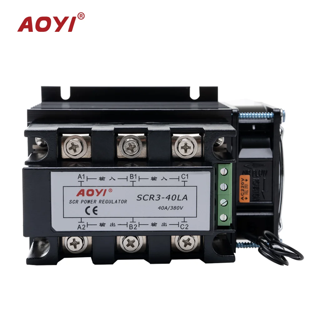 AOYI فراغ لحام ثلاث مراحل SCR وحدة تحكم الطاقة منظم 4-20mA SCR3-40LA