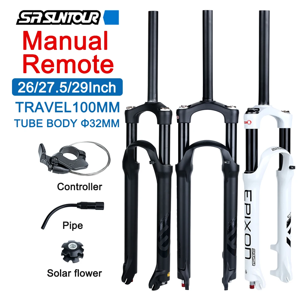 SR SUNTOUR EPIXON MTB Bicycle Fork 26/27.5/29inch Bike Mountain 100/120mm Travel Air Damping Remote Suspension 100*9MM 1110*15MM