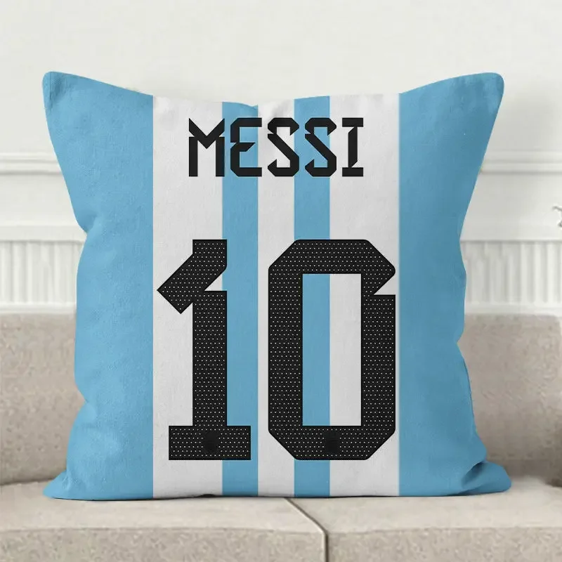 Qatar World Cup Argentina Messi Jersey Printed Pillow Cover Sofa Cushion Fan Cushion Cover