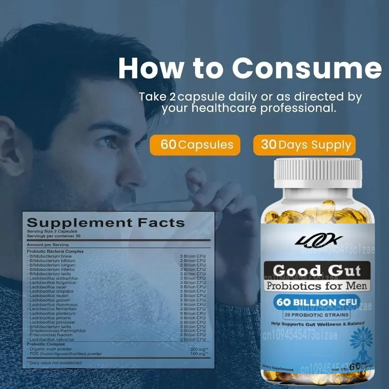 男性向けプロバイオティクス600億CFU、プレバイオティクス - Probiotic 60 Billion のレビューと価格