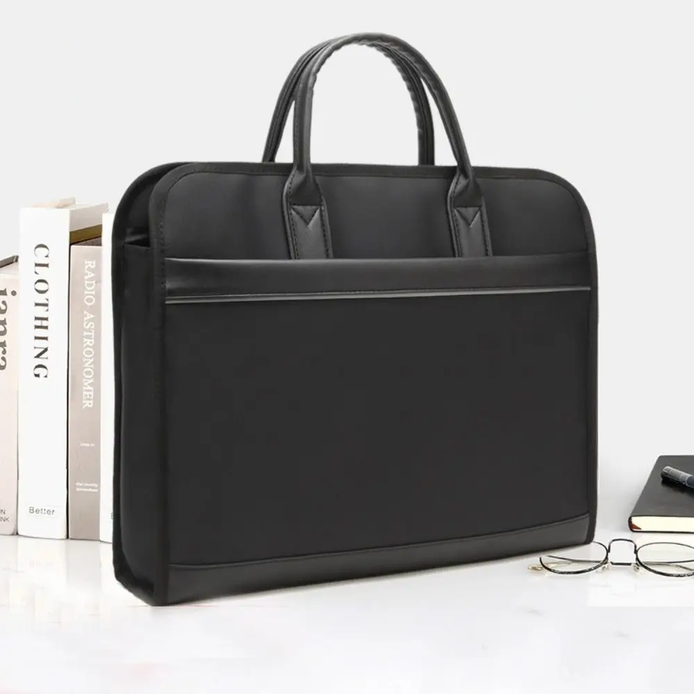 

Fashion Oxford Cloth File Bag Waterproof Dust-proof Stationery Storage Bag Large Capacity Double Layer Briefcase Office Supplies