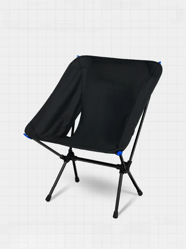 Outdoor Camping Chair Portable Folding Chair Ultra-Light Aluminum Alloy Moon Chair Blue Recliner Strong Load-Bearing SafeStable