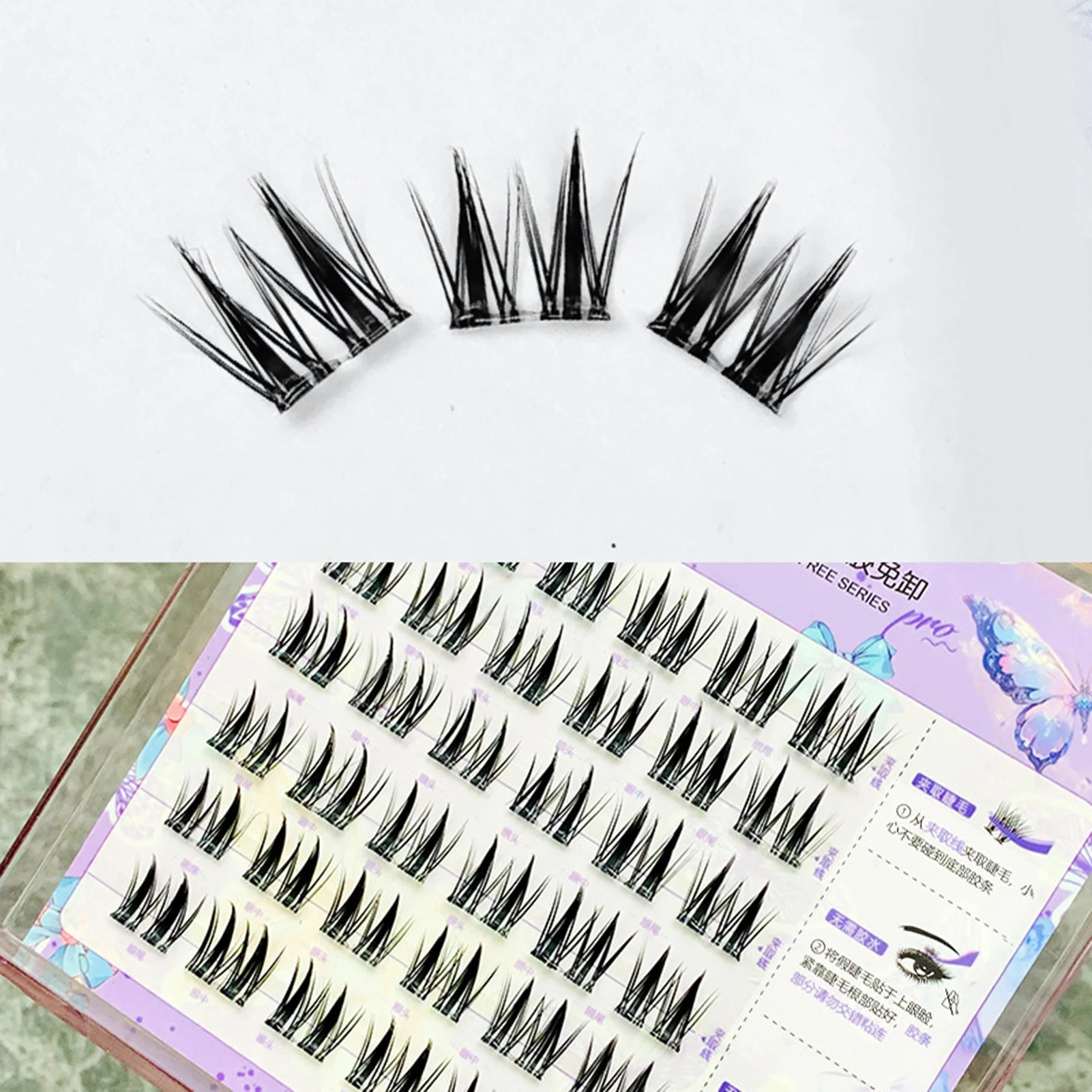 9-13mm Press on Lash Clusters Thin Band Reusable False Eyelashes Suitable For All Eye Types