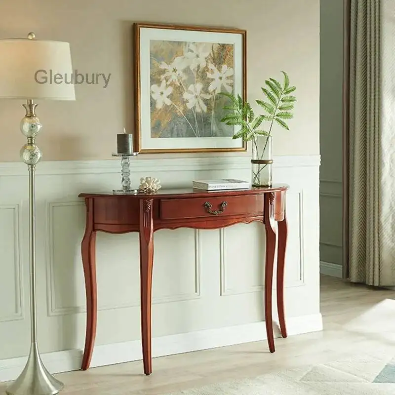 European Vintage Console Table Luxury Beauty Modern Simple Console Table Entrance Hall Living Room Tavolo Salotto Furniture image 5