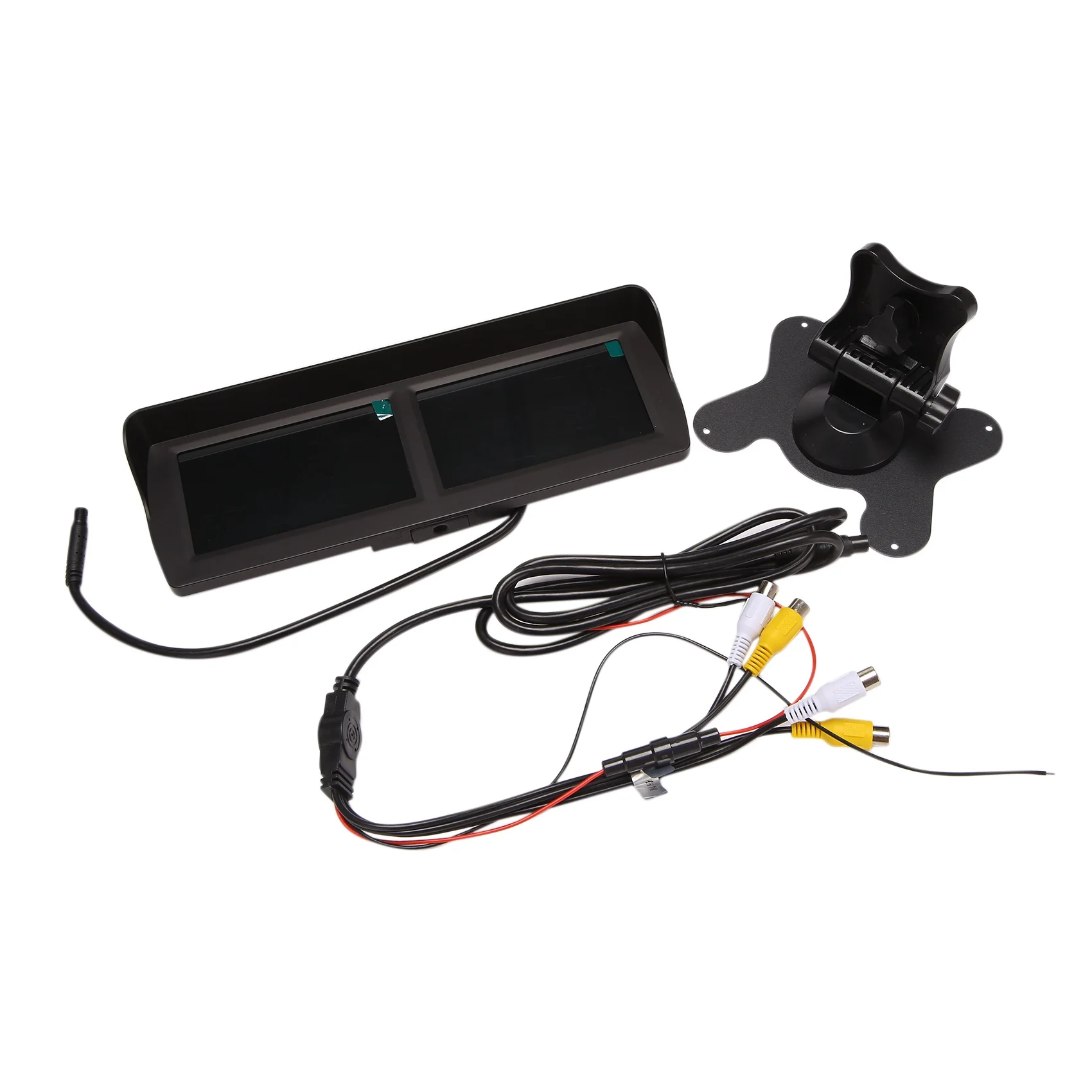 4.3 Inch Dual HD Screen Display Car Rear View Monitor Interior Mirror Monitor for View Camera 4 CH Video Input 12V-24V