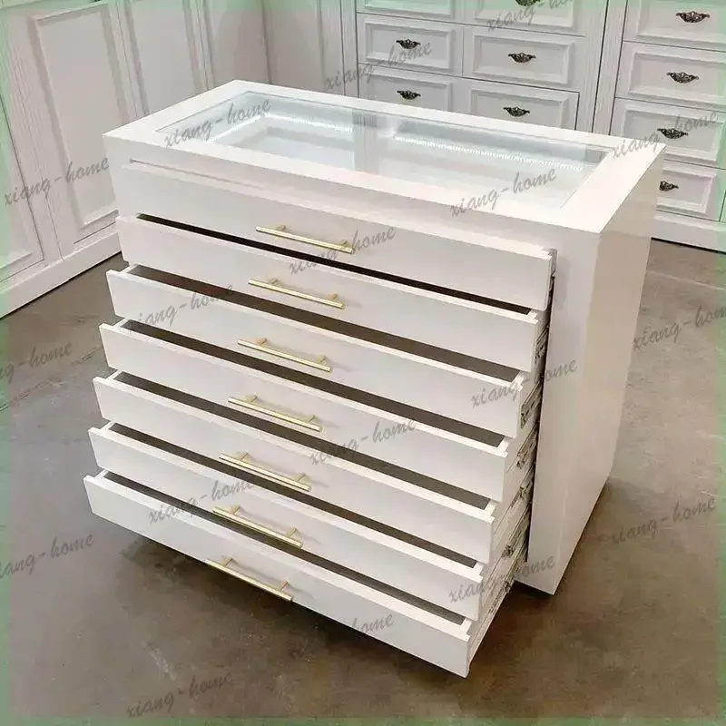 LD Colorful Function Jewelry Cabinet Large Space Cleaning Jewelry Cabinet Cream Aesthetic   Furniture Joalheira