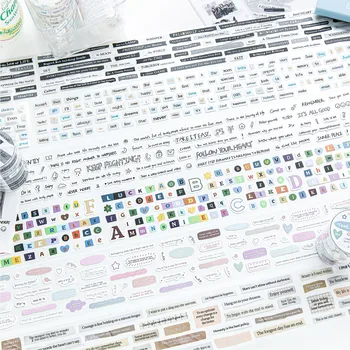 Vintage taśma Washi taśma maskująca dekoracyjne angielskie litery dla majsterkowiczów pamiętnik Planner Scrapbooking Art Craft Supplies