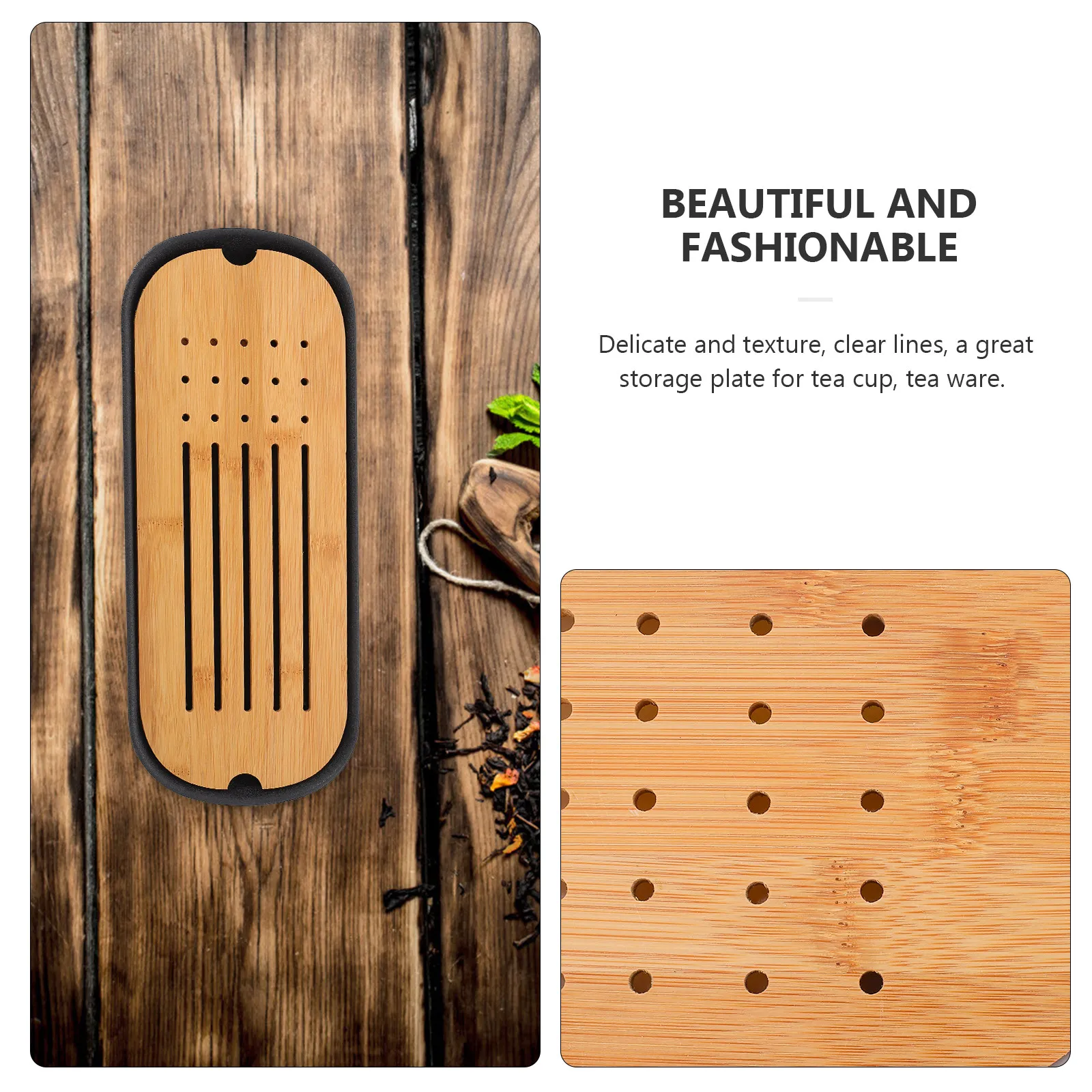1Set Simple Bright Tea Tray Multi Functional Desktop Mug Tray for Tea Room Office Living Room Rest Area Home Decoration Supply