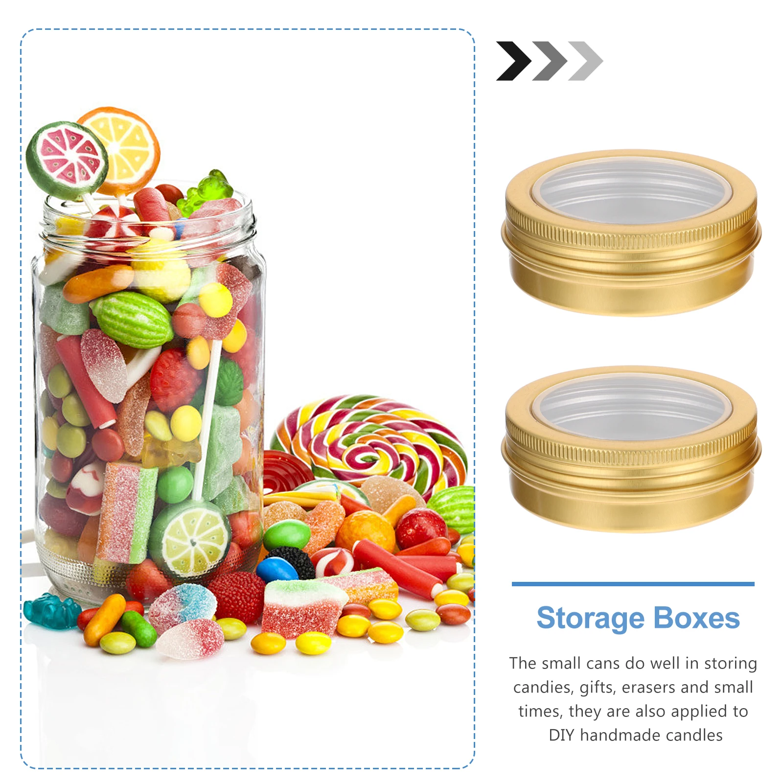 

Christmas C Cans Aluminum Storage Jars Clear Holder Bulk Black Boxes Tea Gifts Erasers DIY C Containers
