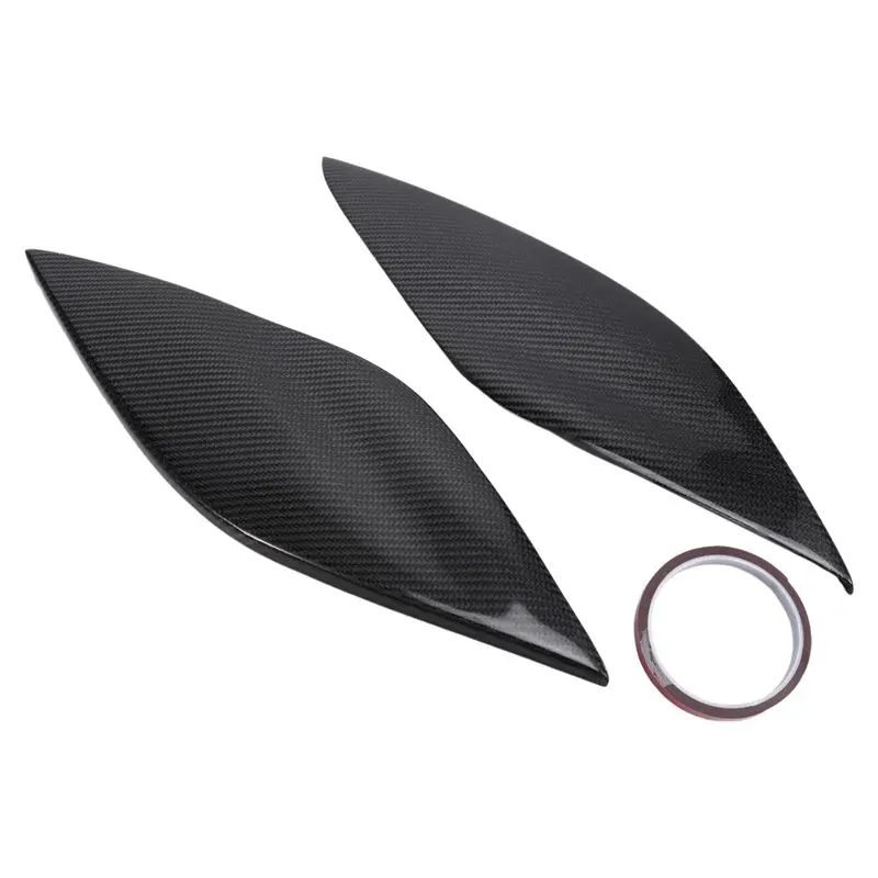 M93K-Car Headlight Eyebrows Eyelids Carbon Fiber Stickers Trim Cover Headlight Lid For FIAT BRAVO 2007+